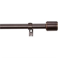 1-Inch Wall Curtain Rod with Cap Finials - 72 to
