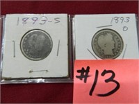 1893s & 1893o Barber Quarters