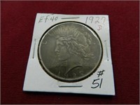 1927D Peace Silver Dollar - EF-40