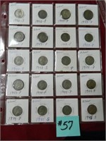 (20) 1942 thru 1945 Silver War Jefferson Nickels