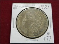 1921 Morgan Silver Dollar - AU50