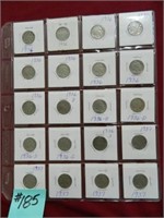 (20) Buffalo Nickels (9) 1936, 92) 36D, (3) 36s,
