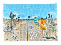 David Hockney Poster Pearblossom Highway, Signed