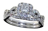 14kt Gold 1.00 ct Princess Cut Diamond Bridal Set