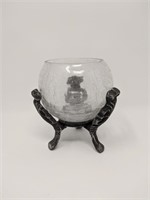 Glass Votive W/ Metal Stand