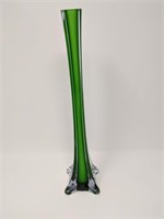 Green Glass Cased Vase