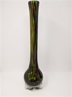 Bohemian Splatter Glass Vase