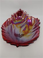 Murano Electric Red Leaf Dish