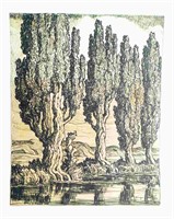 Birger Sandzen Utah Poplars Lithograph