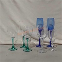 7 Wine Glasses Variety Stemware