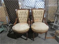 Pair Victorian Chairs ;