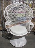 Wicker Swival Highback  Chair;