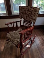 Rocking Chair - red with upholstered seat