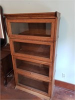 4-Section Oak Barrister Bookcase