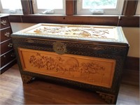 Chinese Wood Carved Trunk - Large