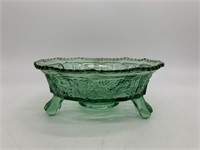 Vintage Green Butterfly Footed Bowl