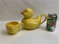 Yellow Duck Teapot & Cup