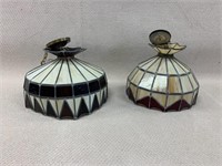 Pair of Tiffany Style Hanging Light Fixtures