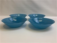 Lot of 4 Blue Glass Bowls