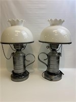 Pair of Oil Style Electric Lamps