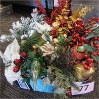 VARIETY OF CHRISTMAS FLORAL PICKS & GREENERY