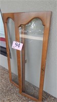 2 GLASS & WOOD CABINET DOORS 13 X 40