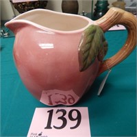 OLD APPLE PITCHER, SOME CRAZING 9 X 7