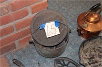 Cast Iron Items, Cow Bell & Copper Tea Pot