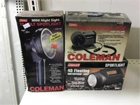 Coleman 12 Volt Spotlight, Portable Air Pump,