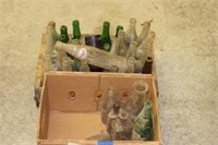 Old Pop Bottles & Wood Box