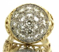 14kt Gold Men's 4.00 ct KY Cluster Diamond Ring