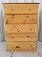 5 Drawer Solid Pine Wood Dresser