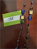 Lia Sophia Necklace Blue/Yellow Jewels