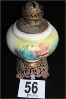 Glass & Brass Oil Lamp 13"