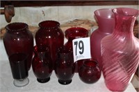Ruby & Pink Vases