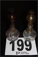 Pair Oil Lamps 5"