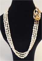 Vintage Multi Strand Fresh Water Pearl Necklace