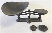 Antique Weight Scale with 2 Weights