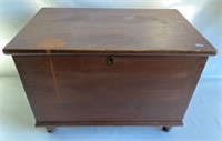 19th C paint decorated dovetail blanket chest.