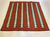 Folk art  hand sewn quilt.