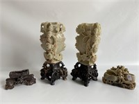 Antique Chinese soapstone carvings.