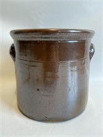 Antique glazed stoneware crock.