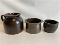Antique glazed stoneware pottery.
