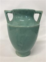 Blue glazed art pottery vase.
