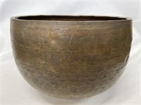 Early stamped Japanese hammered copper bowl.