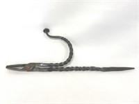 18th c  wrought iron candle pick.