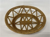 Early unusual folk art rye basket.