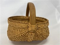 Early folk art splint oak buttocks basket.