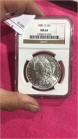 1883 O Morgan Silver $1 Dollar MS64 Graded