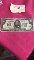 1934 Federal Reserve $50.00 Note